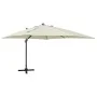 Cantilever parasol with pole and sand-colored LED lights 300 cm by vidaXL, Umbrellas - Ref: Foro24-312344, Price: 470,97 €, D...