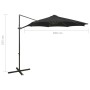 Cantilever umbrella with pole and black LED lights 300 cm by vidaXL, Umbrellas - Ref: Foro24-312340, Price: 88,06 €, Discount: %