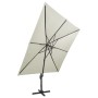 Cantilever parasol with pole and sand-colored LED lights 300 cm by vidaXL, Umbrellas - Ref: Foro24-312344, Price: 478,03 €, D...