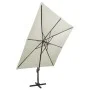 Cantilever parasol with pole and sand-colored LED lights 300 cm by vidaXL, Umbrellas - Ref: Foro24-312344, Price: 470,97 €, D...