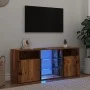 Mueble TV luces LED madera ingeniería envejecida 120x30x50 cm by , TV Furniture - Ref: Foro24-856351, Price: 88,14 €, Discoun...