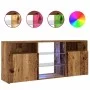 Mueble TV luces LED madera ingeniería envejecida 120x30x50 cm by , TV Furniture - Ref: Foro24-856351, Price: 88,14 €, Discoun...
