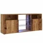 Mueble TV luces LED madera ingeniería envejecida 120x30x50 cm by , TV Furniture - Ref: Foro24-856351, Price: 88,14 €, Discoun...