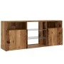 Mueble TV luces LED madera ingeniería envejecida 120x30x50 cm by , TV Furniture - Ref: Foro24-856351, Price: 88,14 €, Discoun...