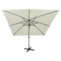 Cantilever parasol with pole and sand-colored LED lights 300 cm by vidaXL, Umbrellas - Ref: Foro24-312344, Price: 478,03 €, D...