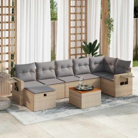 Set de sofás de jardín y cojines 8 piezas ratán sintético beige de , Conjuntos de jardín - Ref: Foro24-3325825, Precio: 511,1...
