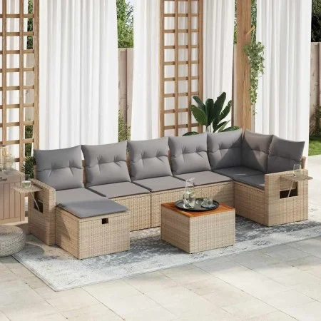 Set de sofás de jardín y cojines 8 piezas ratán sintético beige von , Gartensets - Ref: Foro24-3325825, Preis: 502,42 €, Raba...