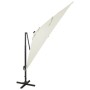 Cantilever parasol with pole and sand-colored LED lights 300 cm by vidaXL, Umbrellas - Ref: Foro24-312344, Price: 478,03 €, D...
