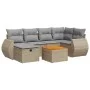 Set sofás de jardín 7 piezas y cojines ratán sintético beige by , Garden sets - Ref: Foro24-3325846, Price: 454,85 €, Discoun...