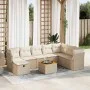 Set de sofás de jardín con cojines 9 pzas ratán sintético beige by , Garden sets - Ref: Foro24-3325775, Price: 580,91 €, Disc...