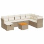 Set de sofás de jardín con cojines 9 pzas ratán sintético beige by , Garden sets - Ref: Foro24-3325775, Price: 582,98 €, Disc...