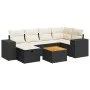 Set de sofás de jardín 7 pzas con cojines ratán sintético negro de , Conjuntos de jardín - Ref: Foro24-3325871, Precio: 435,6...