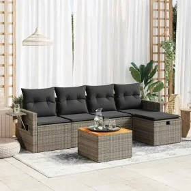 Set de muebles de jardín 6 pzas y cojines ratán sintético gris by , Garden sets - Ref: Foro24-3325812, Price: 358,01 €, Disco...