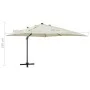 Cantilever parasol with pole and sand-colored LED lights 300 cm by vidaXL, Umbrellas - Ref: Foro24-312344, Price: 470,97 €, D...