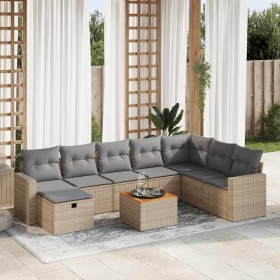 Set de sofás de jardín con cojines 9 pzas ratán sintético beige von , Gartensets - Ref: Foro24-3325804, Preis: 574,82 €, Raba...