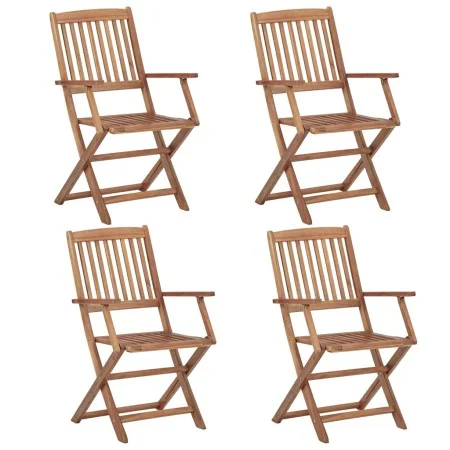 Sillas de jardín plegables 4 unidades madera maciza de acacia de vidaXL, Sillas de jardín - Ref: Foro24-313602, Precio: 221,6...