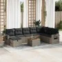 Set de sofás de jardín con cojines 9 pzas ratán sintético gris von , Gartensets - Ref: Foro24-3325833, Preis: 536,33 €, Rabat...