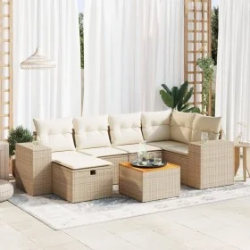 Set sofás de jardín 7 piezas y cojines ratán sintético beige von , Gartensets - Ref: Foro24-3325873, Preis: 541,44 €, Rabatt: %