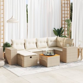Set sofás de jardín 7 piezas y cojines ratán sintético beige von , Gartensets - Ref: Foro24-3325873, Preis: 536,26 €, Rabatt: %