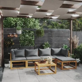 6-piece garden furniture set with solid acacia wood cushions by vidaXL, Garden sets - Ref: Foro24-3057624, Price: 608,57 €, D...