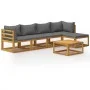 6-teiliges Gartenmöbel-Set mit Kissen aus massivem Akazienholz von vidaXL, Gartensets - Ref: Foro24-3057624, Preis: 618,02 €,...