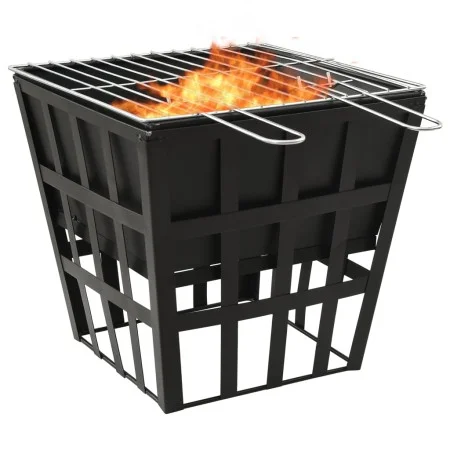 Steel brazier and barbecue 2 in 1 34x34x48 cm by vidaXL, Chimneys - Ref: Foro24-315089, Price: 56,23 €, Discount: %