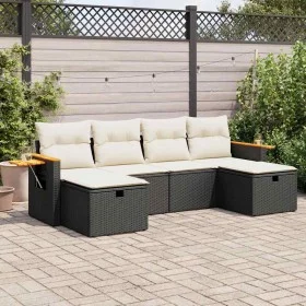 Set de sofás de jardín 6 piezas y cojines ratán sintético negro von , Gartensets - Ref: Foro24-3325997, Preis: 358,58 €, Raba...