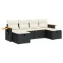 Set de sofás de jardín 6 piezas y cojines ratán sintético negro by , Garden sets - Ref: Foro24-3325997, Price: 358,58 €, Disc...