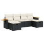 Set de sofás de jardín 6 piezas y cojines ratán sintético negro von , Gartensets - Ref: Foro24-3325997, Preis: 363,58 €, Raba...