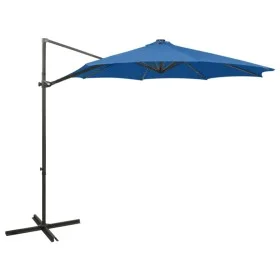 Cantilever parasol with pole and blue LED lights 300 cm by vidaXL, Umbrellas - Ref: Foro24-312341, Price: 87,05 €, Discount: %