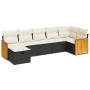 Set de sofás de jardín 7 pzas con cojines ratán sintético negro von , Gartensets - Ref: Foro24-3326039, Preis: 430,95 €, Raba...