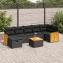 Set de sofás de jardín y cojines 8 piezas ratán sintético negro de , Conjuntos de jardín - Ref: Foro24-3326045, Precio: 472,0...