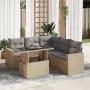 Juego de sofás jardín con cojines 6 pzas ratán sintético beige by , Garden sets - Ref: Foro24-3326320, Price: 472,75 €, Disco...