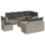 Set muebles jardín 9 pzas y cojines ratán sintético gris claro by , Garden sets - Ref: Foro24-3326343, Price: 728,17 €, Disco...