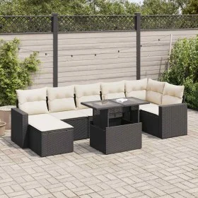 Set de sofás de jardín y cojines 8 piezas ratán sintético negro by , Garden sets - Ref: Foro24-3326357, Price: 512,41 €, Disc...