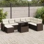 Set de sofás de jardín 9 pzas y cojines ratán sintético marrón by , Garden sets - Ref: Foro24-3326374, Price: 602,58 €, Disco...