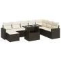 Set de sofás de jardín 9 pzas y cojines ratán sintético marrón by , Garden sets - Ref: Foro24-3326374, Price: 602,58 €, Disco...