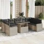 Set sofás jardín 10 pzas con cojines ratán sintético gris claro by , Garden sets - Ref: Foro24-3326383, Price: 733,20 €, Disc...