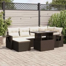 Juego de sofás de jardín 7 piezas con cojines ratán PE marrón by , Garden sets - Ref: Foro24-3326514, Price: 515,01 €, Discou...