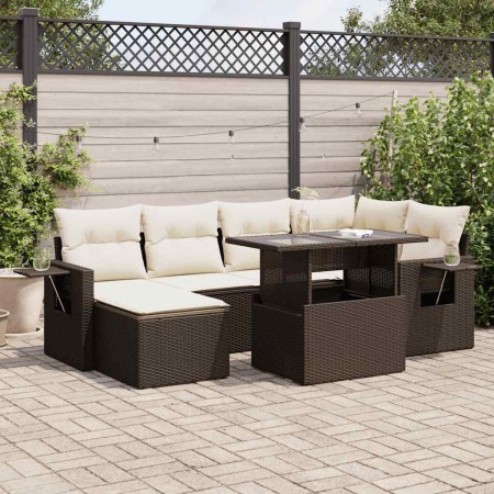 Juego de sofás de jardín 7 piezas con cojines ratán PE marrón von , Gartensets - Ref: Foro24-3326514, Preis: 503,63 €, Rabatt: %