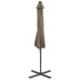 Cantilever parasol with pole and taupe gray LED lights 300 cm by vidaXL, Umbrellas - Ref: Foro24-312331, Price: 197,98 €, Dis...