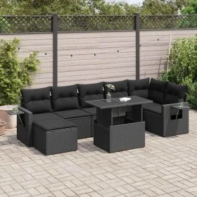 Set de sofás de jardín y cojines 8 piezas ratán sintético negro by , Garden sets - Ref: Foro24-3326516, Price: 568,78 €, Disc...