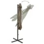 Ampelschirm mit Mast und taupegrauen LED-Leuchten 300 cm von vidaXL, Sonnenschirme - Ref: Foro24-312331, Preis: 191,14 €, Rab...