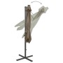 Cantilever parasol with pole and taupe gray LED lights 300 cm by vidaXL, Umbrellas - Ref: Foro24-312331, Price: 197,98 €, Dis...