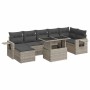 Set de sofás de jardín 8 pzas y cojines ratán sintético gris by , Garden sets - Ref: Foro24-3326523, Price: 589,63 €, Discoun...