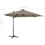 Ampelschirm mit Mast und taupegrauen LED-Leuchten 300 cm von vidaXL, Sonnenschirme - Ref: Foro24-312331, Preis: 191,14 €, Rab...
