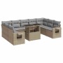 Juego de sofás jardín con cojines beige 10 pzas ratán sintético by , Garden sets - Ref: Foro24-3326540, Price: 723,40 €, Disc...