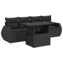 Set de muebles de jardín 5 pzas y cojines ratán sintético negro de , Conjuntos de jardín - Ref: Foro24-3326556, Precio: 375,6...