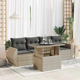 Set de sofás jardín y cojines 5 pzas ratán sintético gris claro von , Gartensets - Ref: Foro24-3326563, Preis: 407,96 €, Raba...