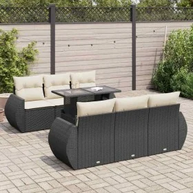 Set de sofás de jardín 7 pzas con cojines ratán sintético negro by , Garden sets - Ref: Foro24-3326577, Price: 542,15 €, Disc...